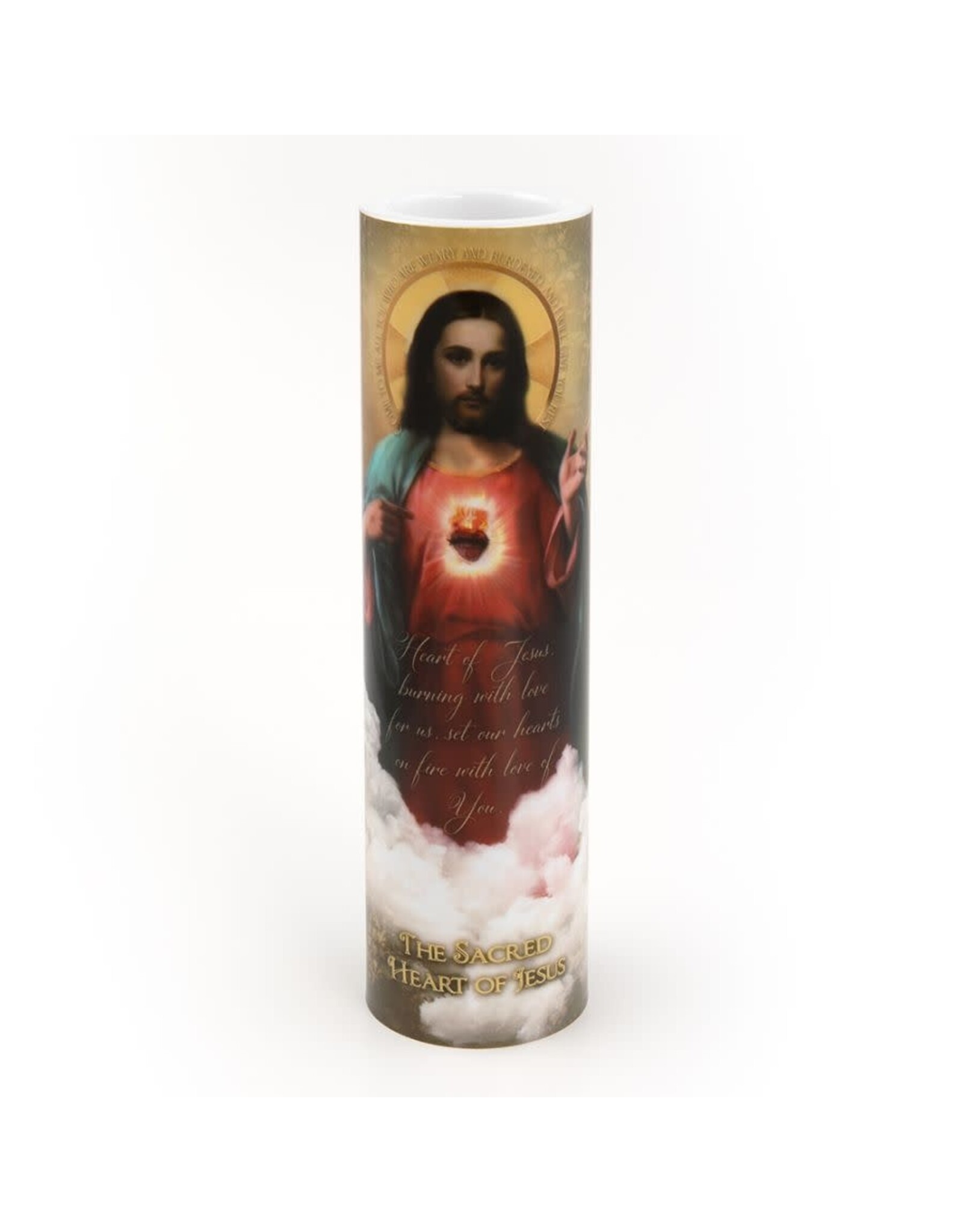 Saints Gift Collection LED Candle with Prayer - Sacred Heart of Jesus