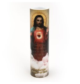 Saints Gift Collection LED Candle with Prayer - Sacred Heart of Jesus