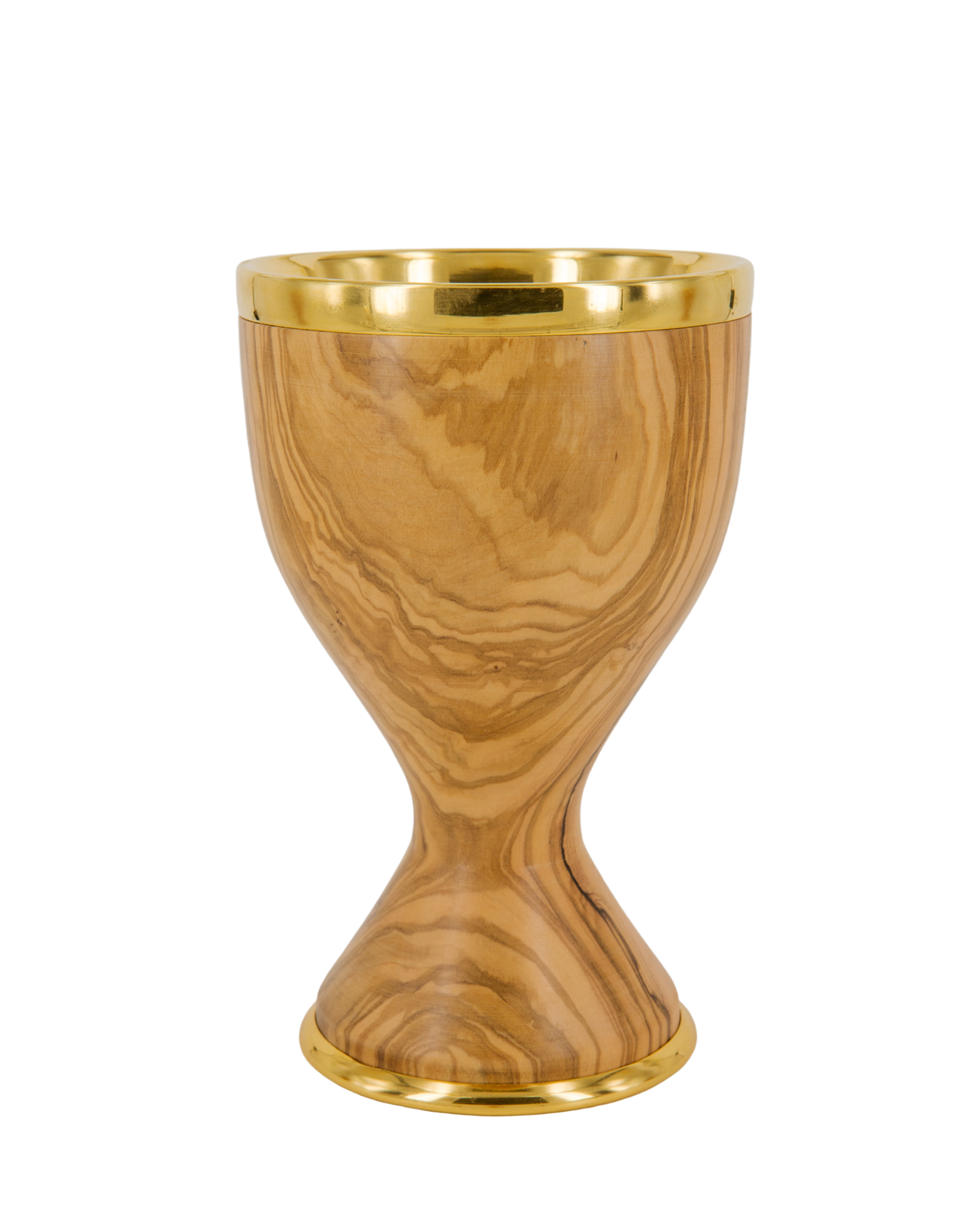 Elleci Chalice - Olive Wood, Gold Plated