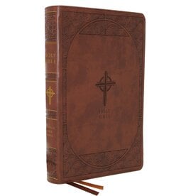 Catholic Bible Press NABRE Large-Print Catholic Bible, Leather-Look Brown, Thumb Indexed