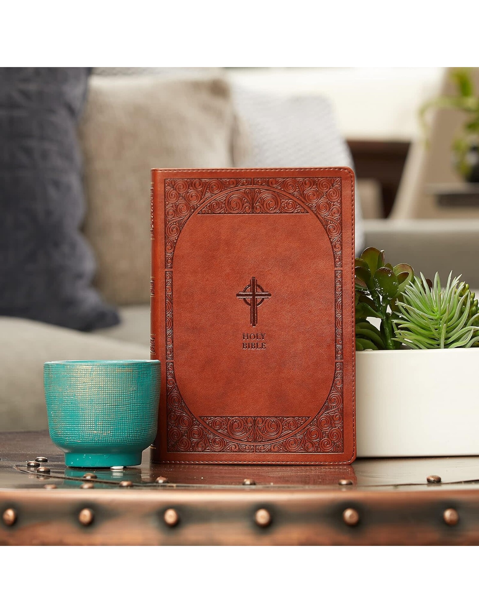 Catholic Bible Press NABRE Large-Print Catholic Bible, Leather-Look Brown, Thumb Indexed