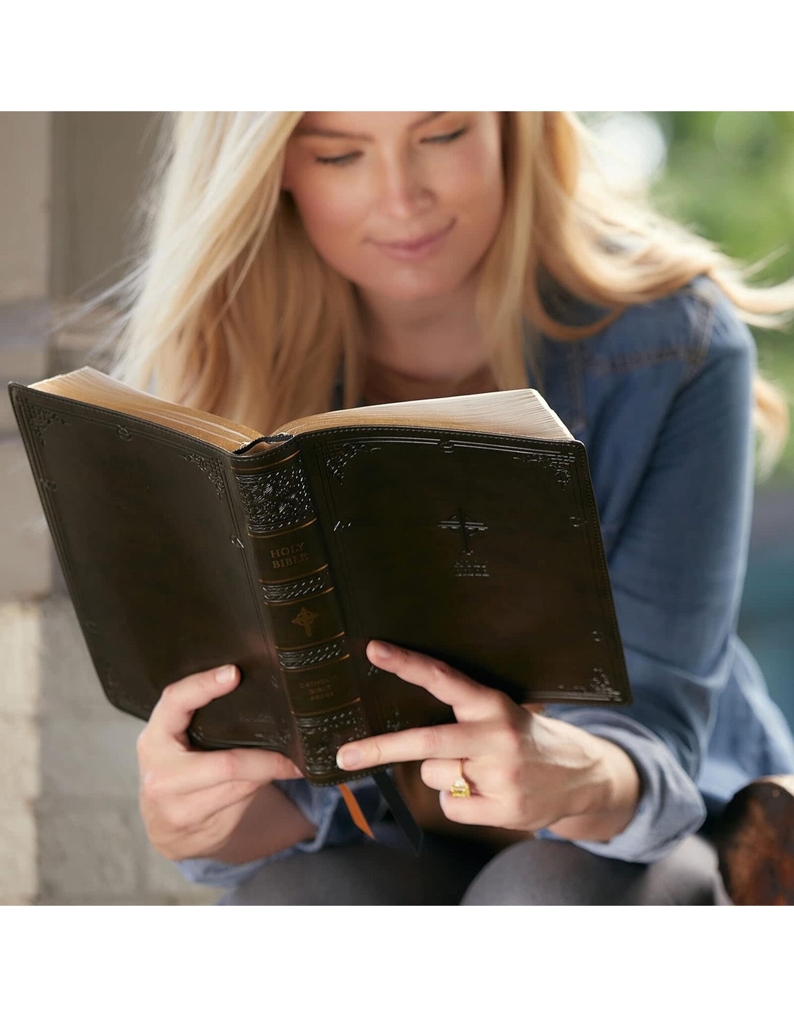 Catholic Bible Press NABRE Large-Print Catholic Bible, Leather-Look Black, Thumb Indexed