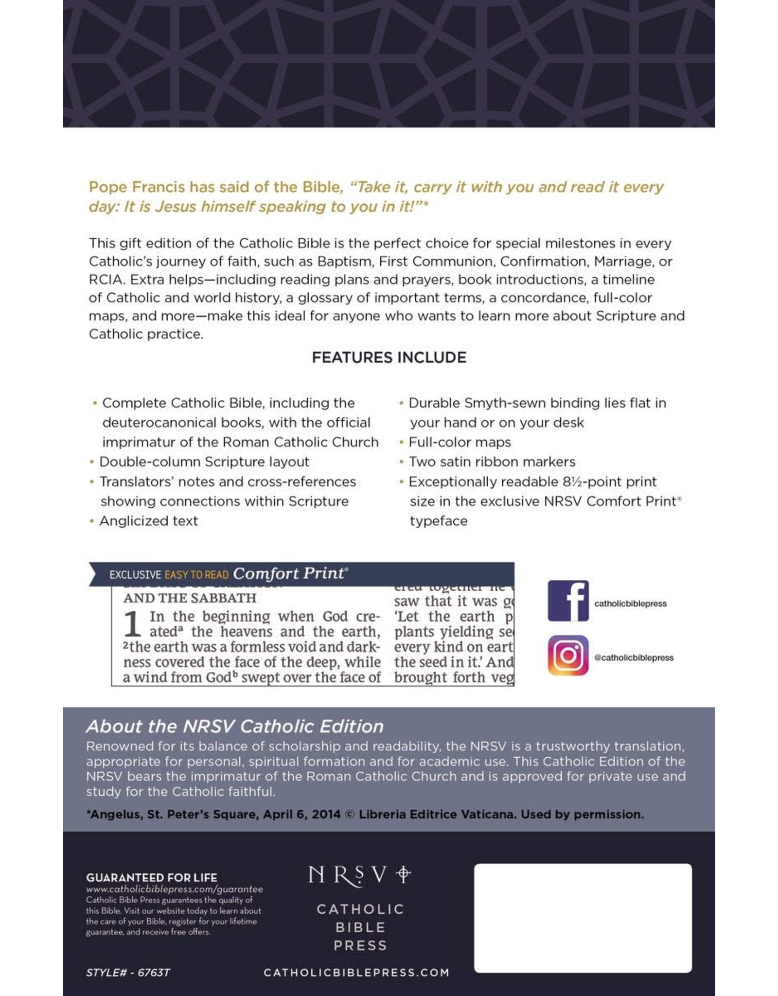 Catholic Bible Press NRSV Catholic Bible, Leathersoft Teal