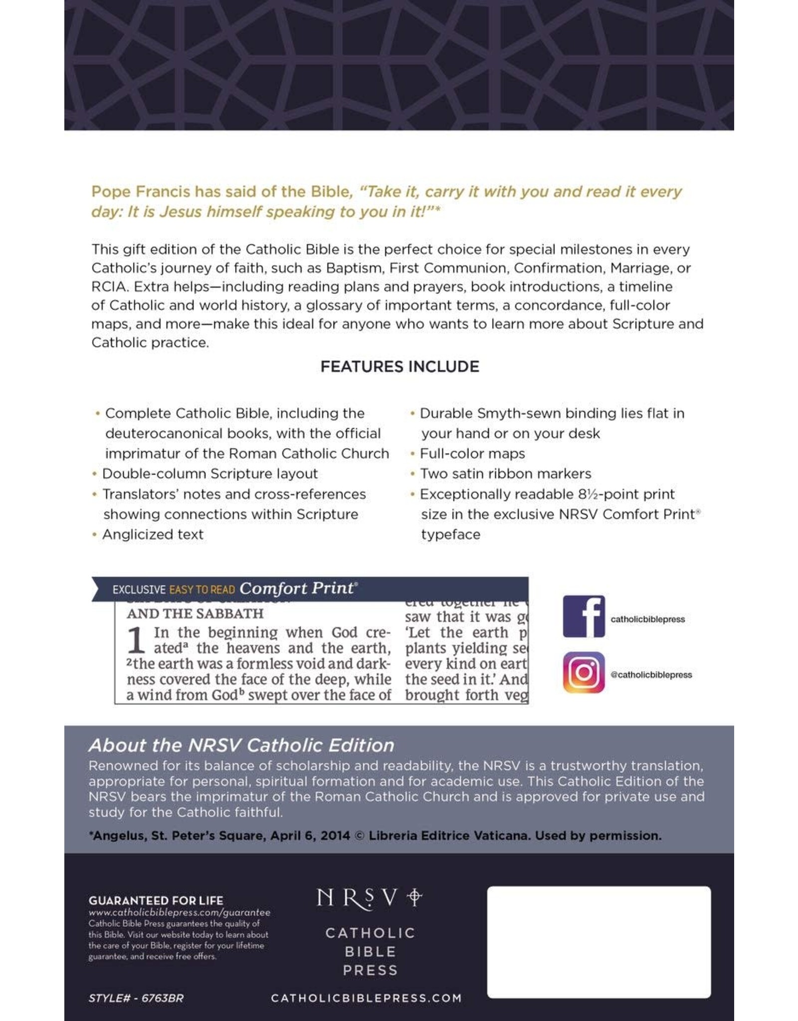 Catholic Bible Press NRSV Catholic Bible, Leathersoft Brown