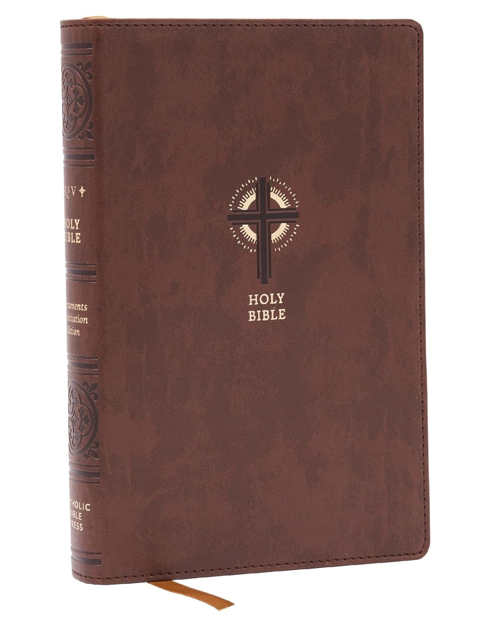 Catholic Bible Press NRSV Catholic Bible, Sacraments of Initiation, Brown Leathersoft