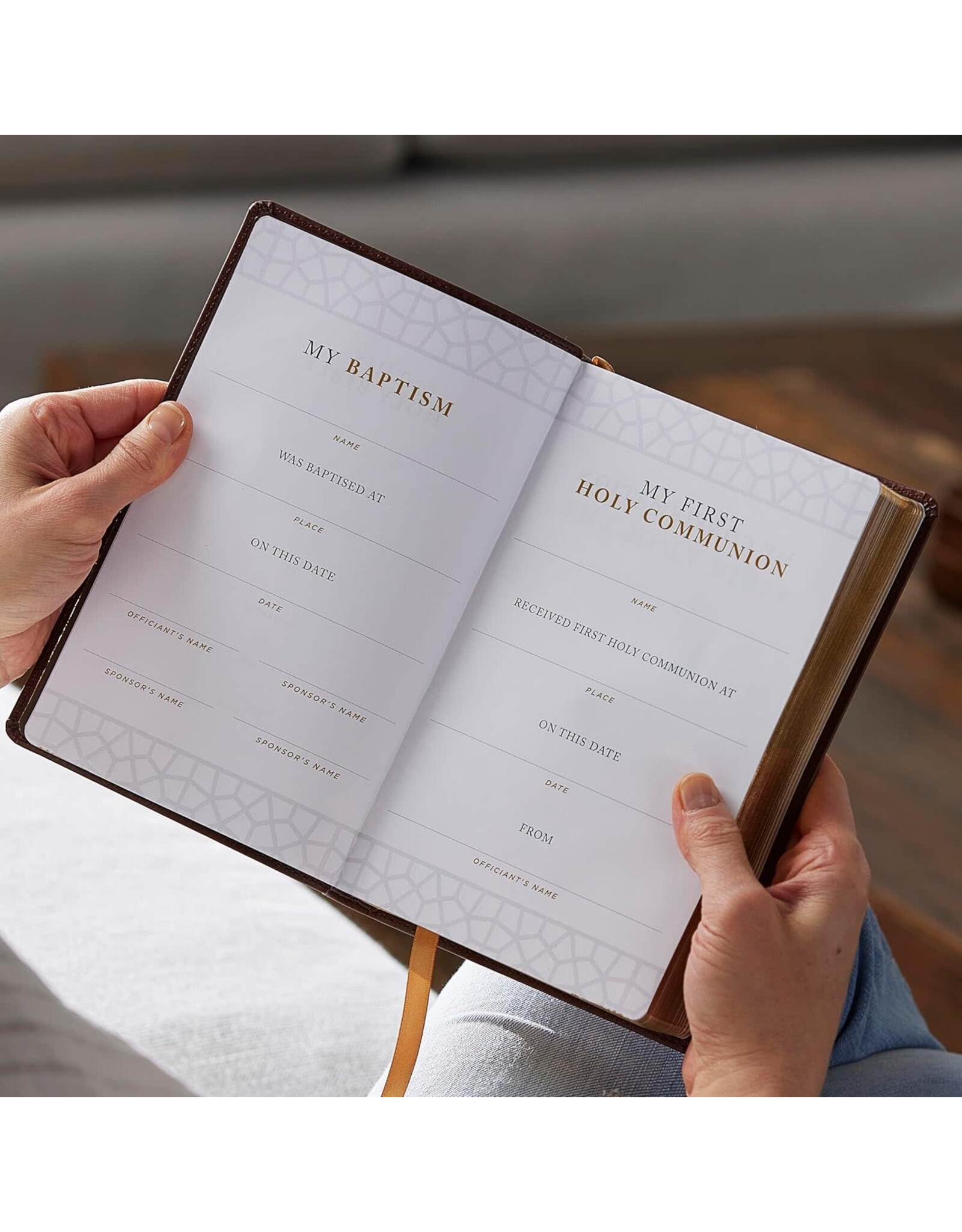 Catholic Bible Press NRSV Catholic Bible, Sacraments of Initiation, Brown Leathersoft