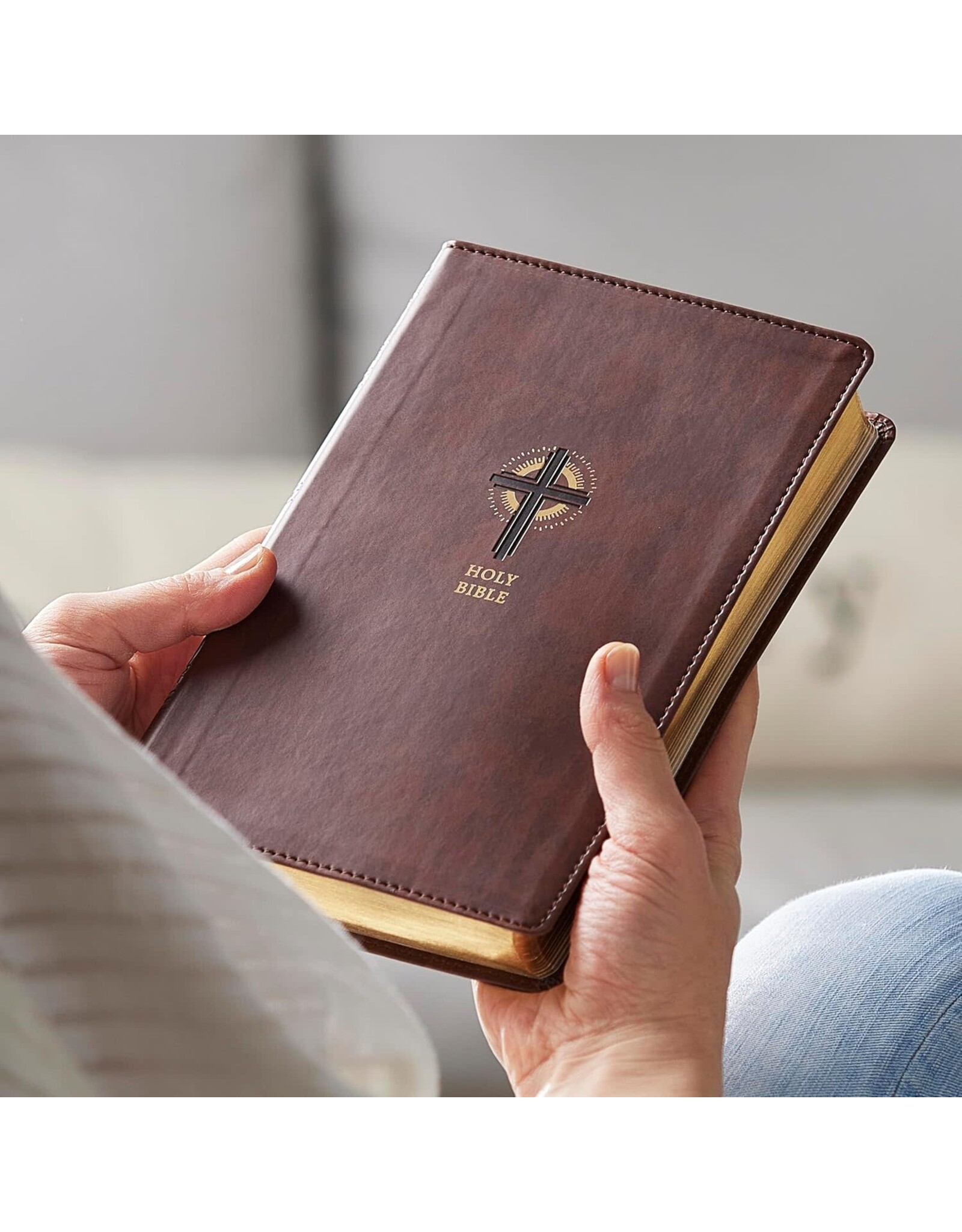 Catholic Bible Press NRSV Catholic Bible, Sacraments of Initiation, Brown Leathersoft