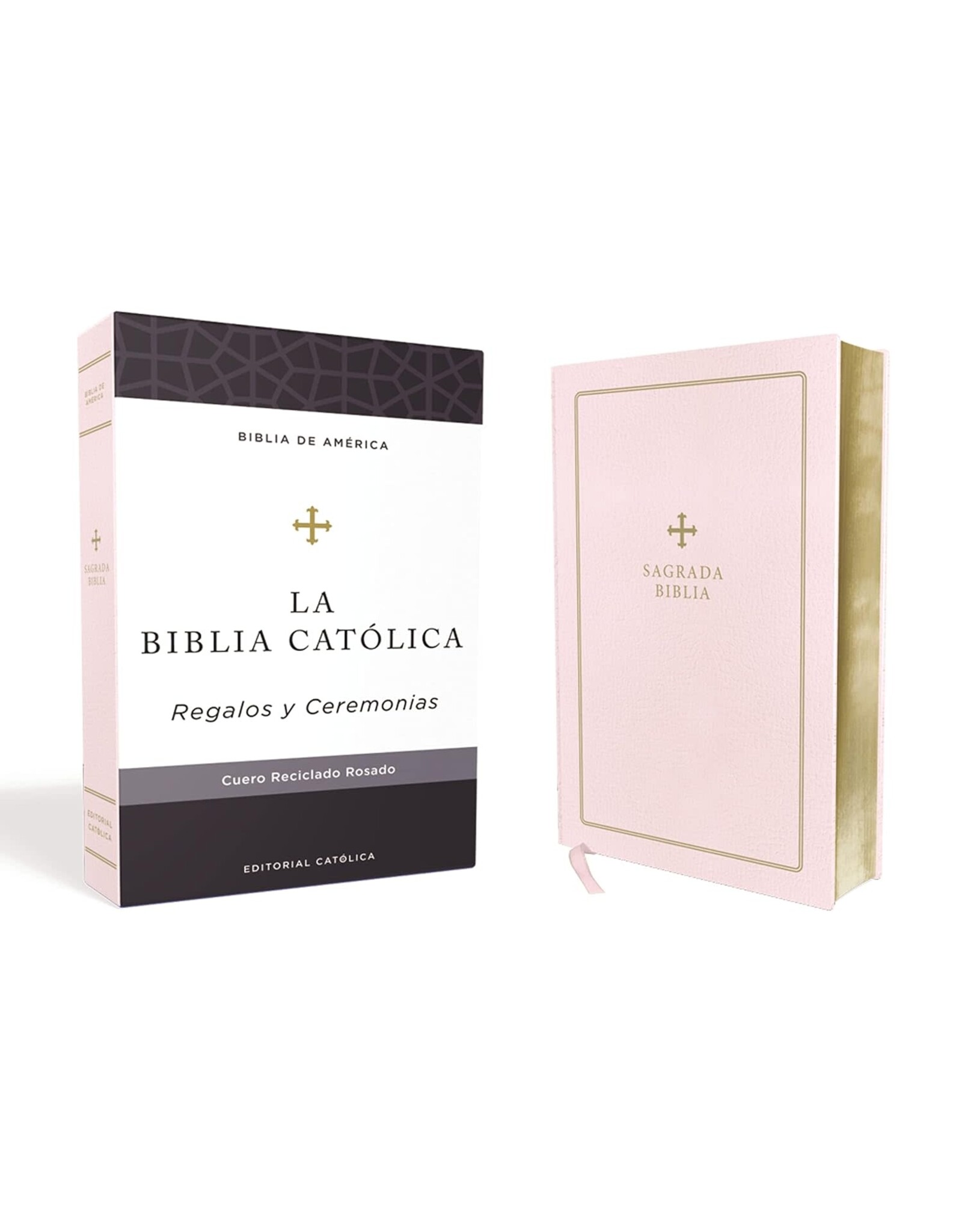 Catholic Bible Press Biblia Católica, Regalos Y Ceremonias, Piel Reciclada, Rosado, Comfort Print