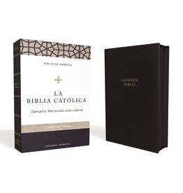Catholic Bible Press Biblia Católica, Tamaño Personal, Leathersoft, Negra, Con Cierre, Comfort Print