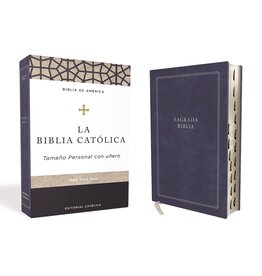 Catholic Bible Press Biblia Católica, Tamaño Personal, Tapa Dura, Azul, Con Índice, Comfort Print