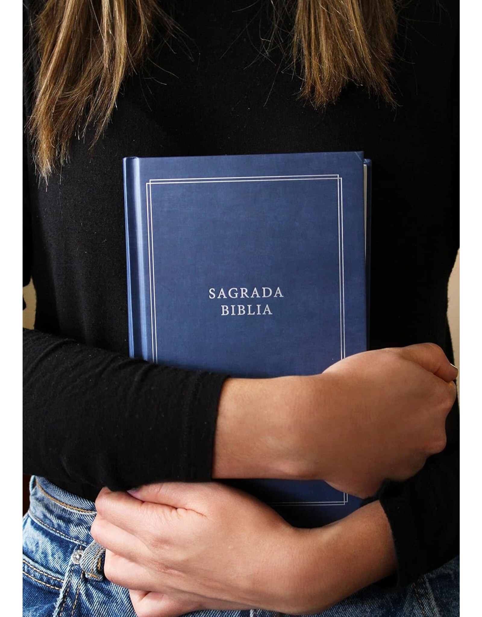 Catholic Bible Press Biblia Católica, Tamaño Personal, Tapa Dura, Azul, Con Índice, Comfort Print