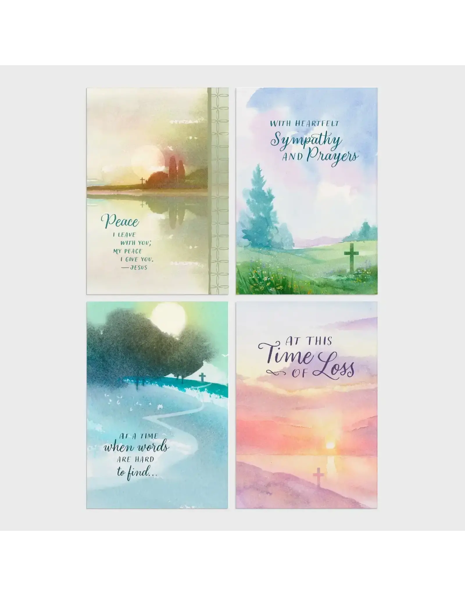 Dayspring Boxed Cards - Sympathy, Watercolor Crosses (12)