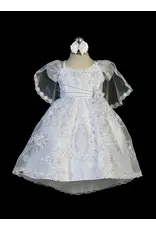 Tip Top Kids Baptism (Christening) Gown - Girl, Dress with Our Lady of Guadalupe Emblem, Organza Skirt and Bows