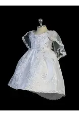 Tip Top Kids Baptism (Christening) Gown - Girl, Dress with Our Lady of Guadalupe Emblem, Organza Skirt and Bows