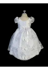 Tip Top Kids Baptism (Christening) Gown - Girl, Dress with Our Lady of Guadalupe Emblem, Organza Skirt and Bows