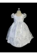 Tip Top Kids Baptism (Christening) Gown - Girl, Dress with Our Lady of Guadalupe Emblem, Organza Skirt and Bows