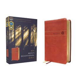 Zondervan NIV, Men's Devotional Bible, Leathersoft, Brown, Comfort Print