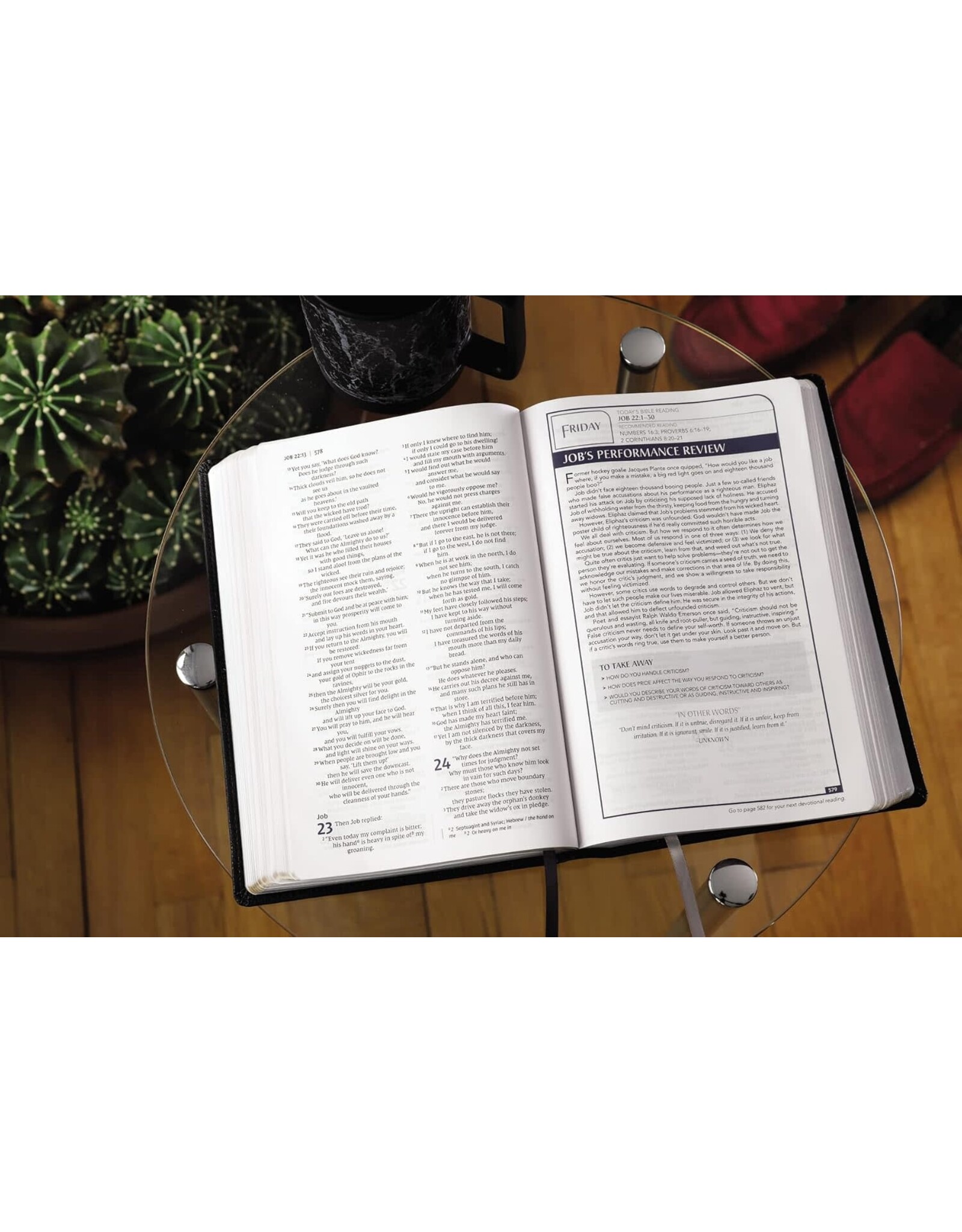 Zondervan NIV, Men's Devotional Bible, Leathersoft, Black, Large Print