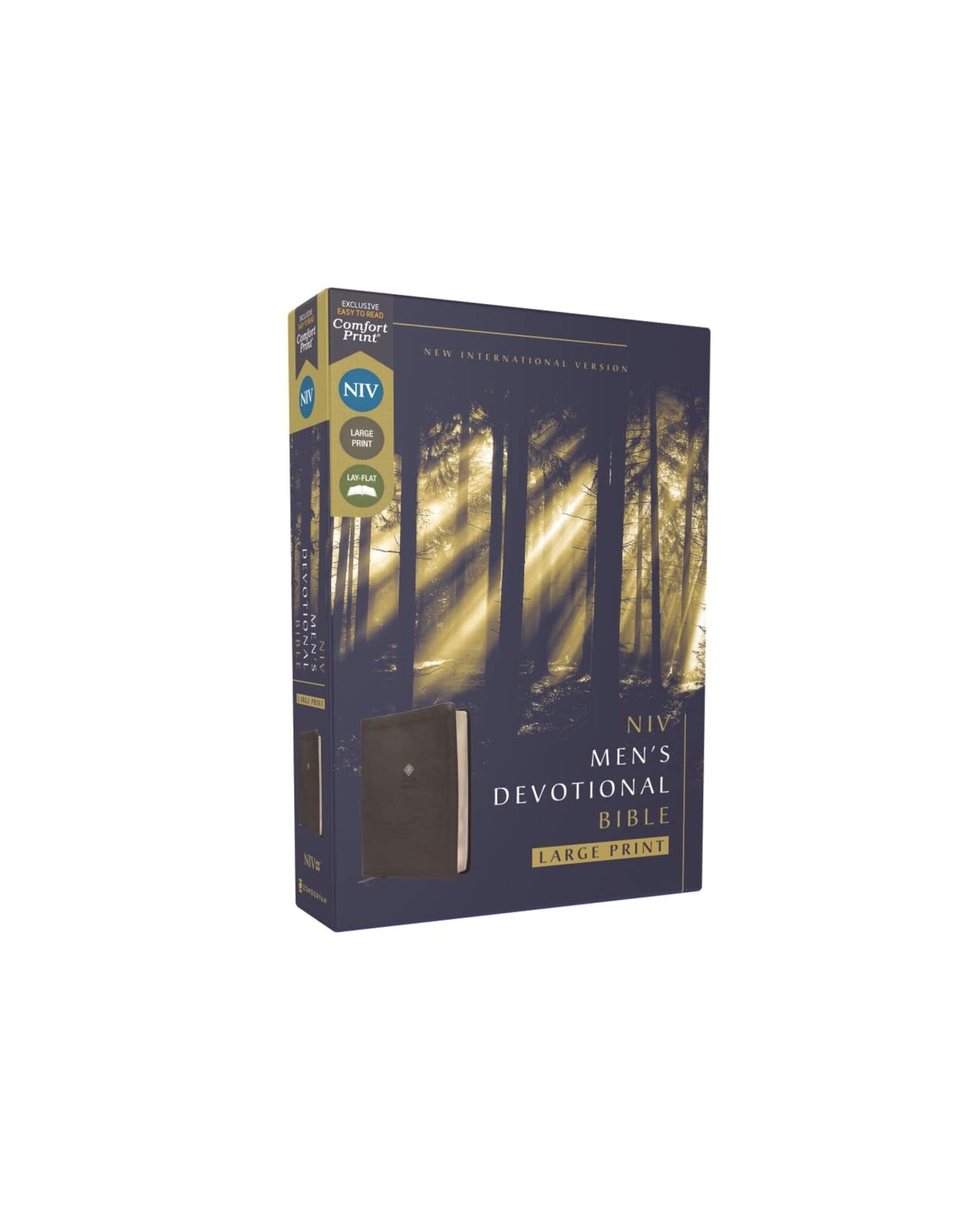 Zondervan NIV, Men's Devotional Bible, Leathersoft, Black, Large Print