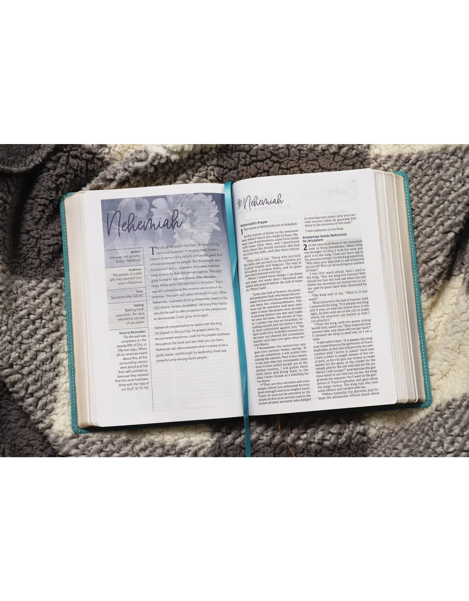 Zondervan NIV, Women's Devotional Bible, Leathersoft, Teal, Large Print