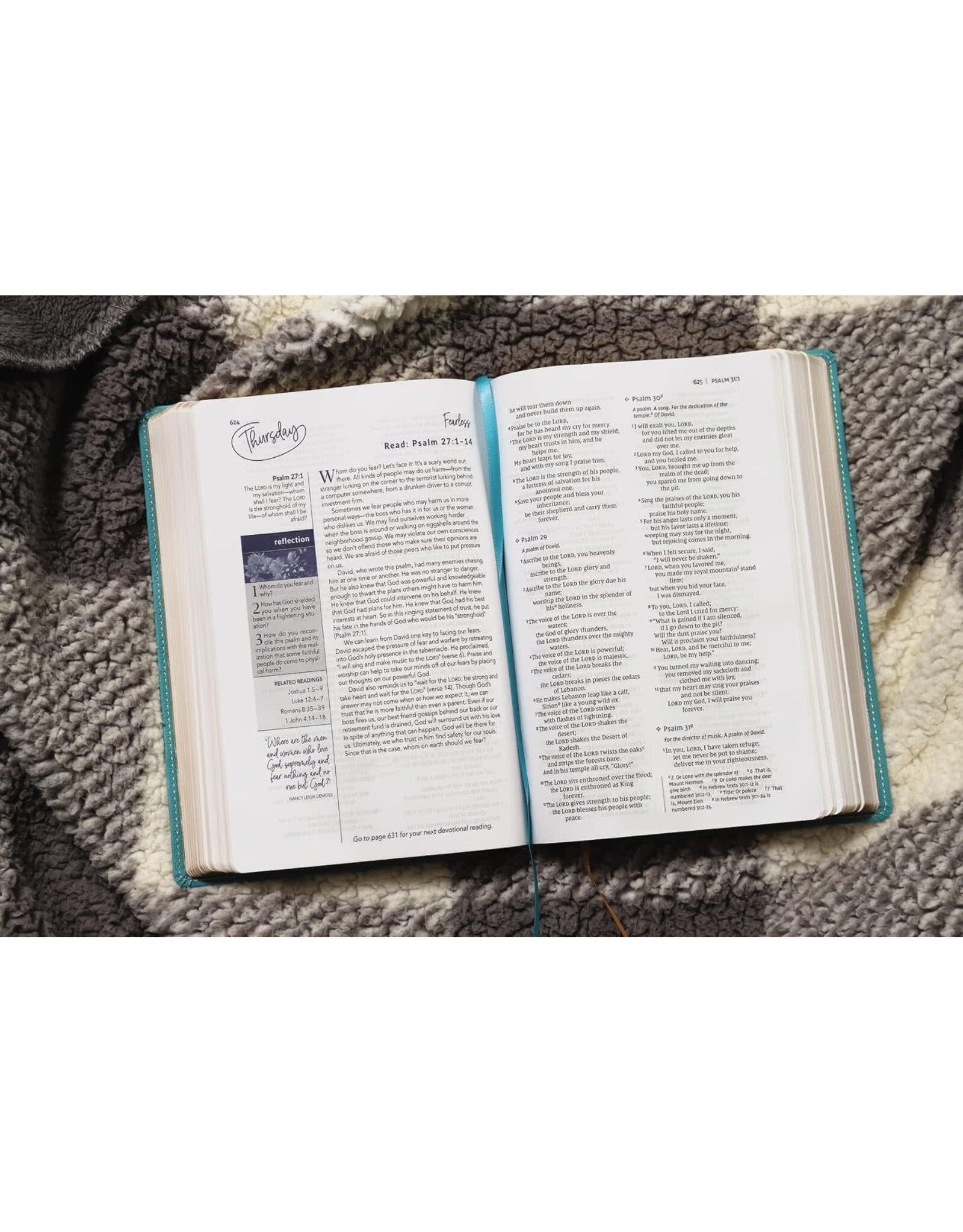 Zondervan NIV, Women's Devotional Bible, Leathersoft, Teal, Large Print