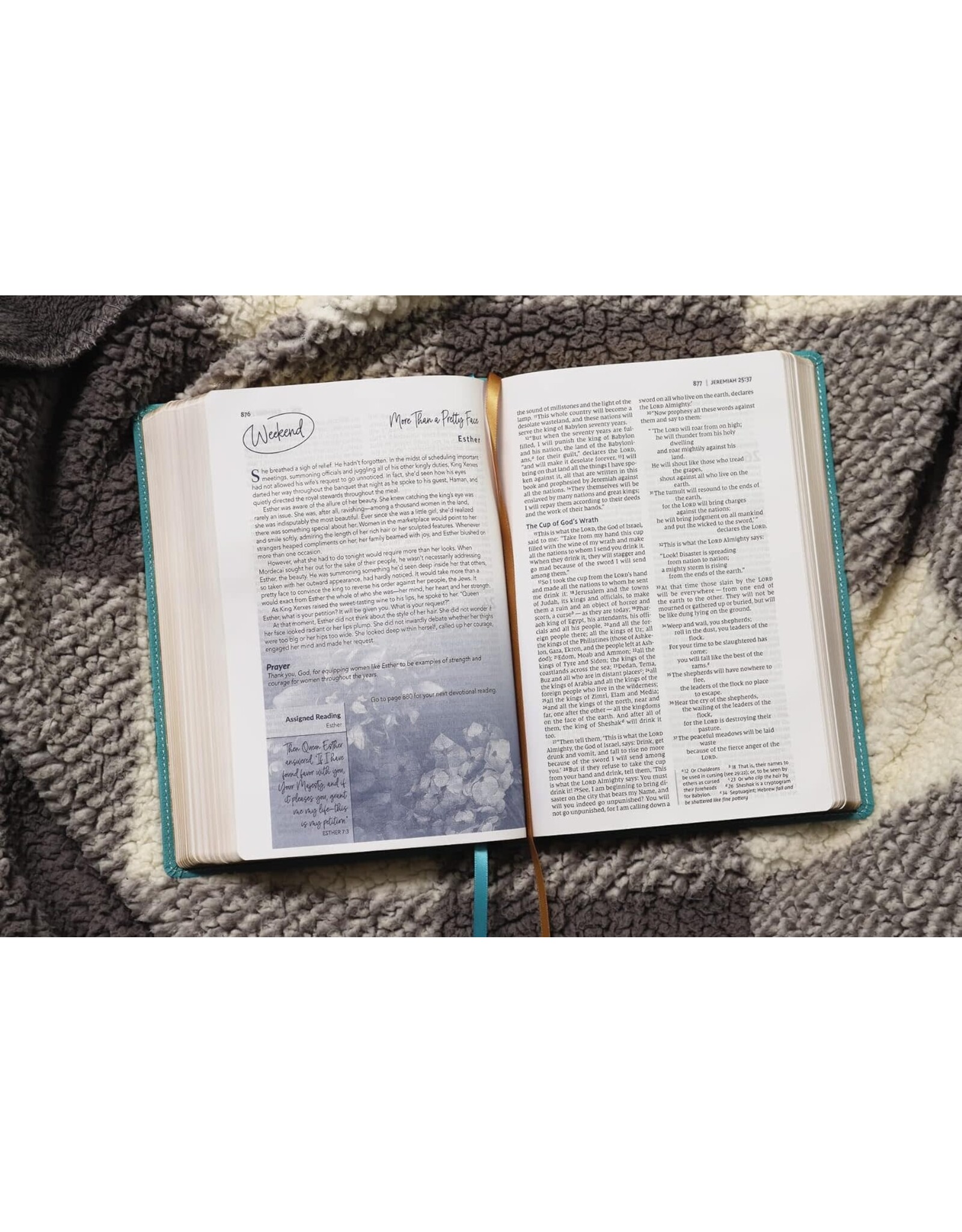 Zondervan NIV, Women's Devotional Bible, Leathersoft, Teal, Large Print