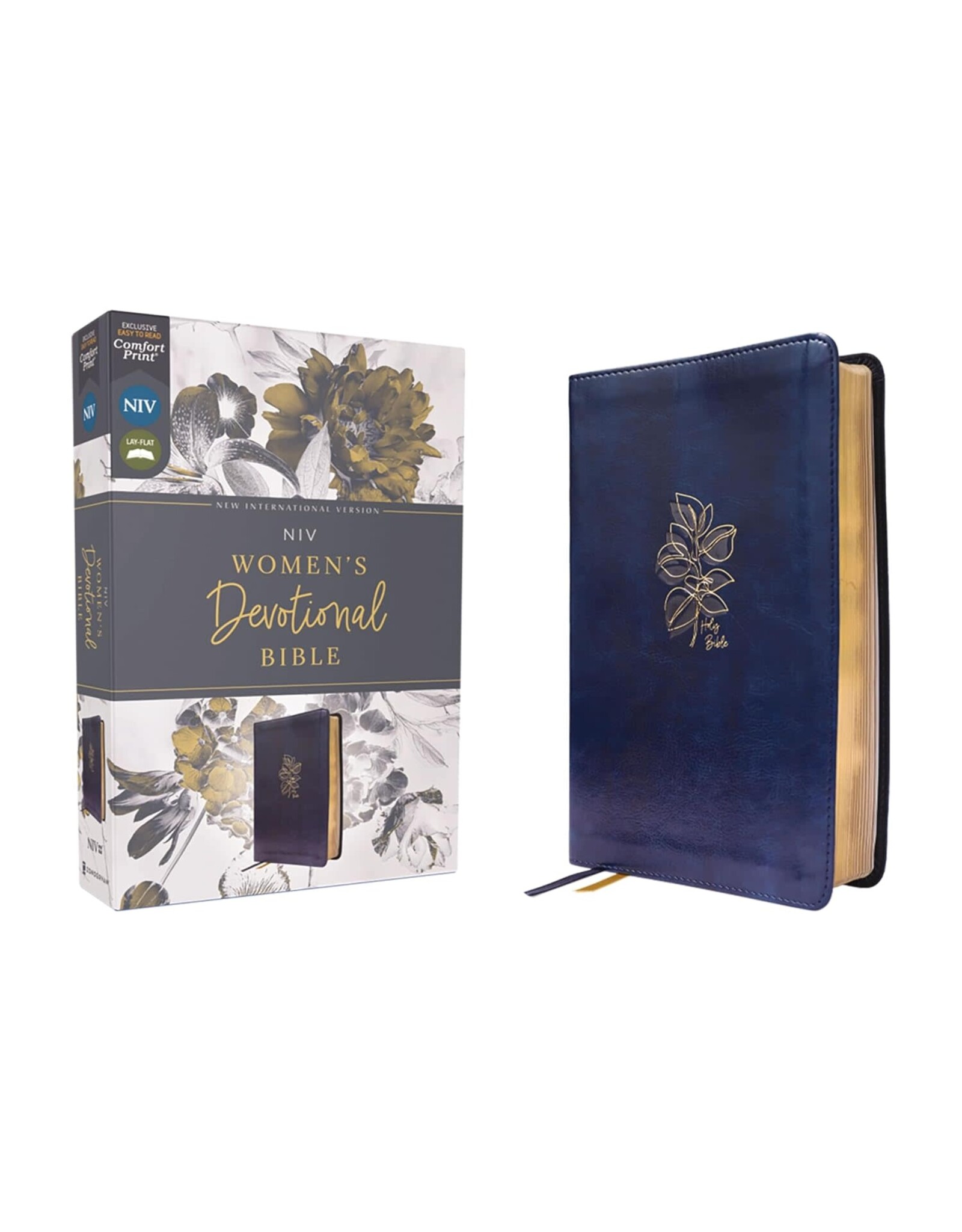 Zondervan NIV, Women's Devotional Bible, Leathersoft, Navy, Comfort Print