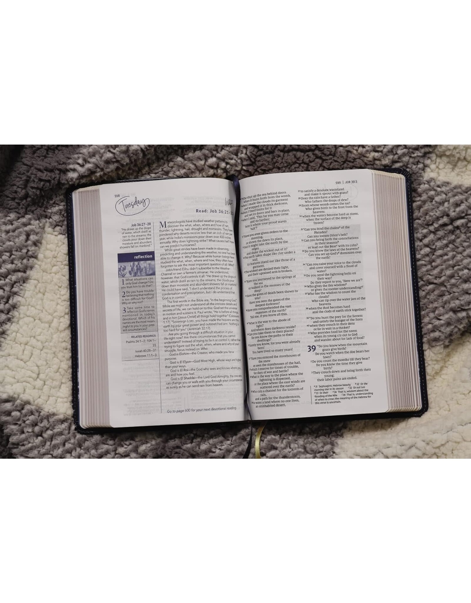 Zondervan NIV, Women's Devotional Bible, Leathersoft, Navy, Comfort Print