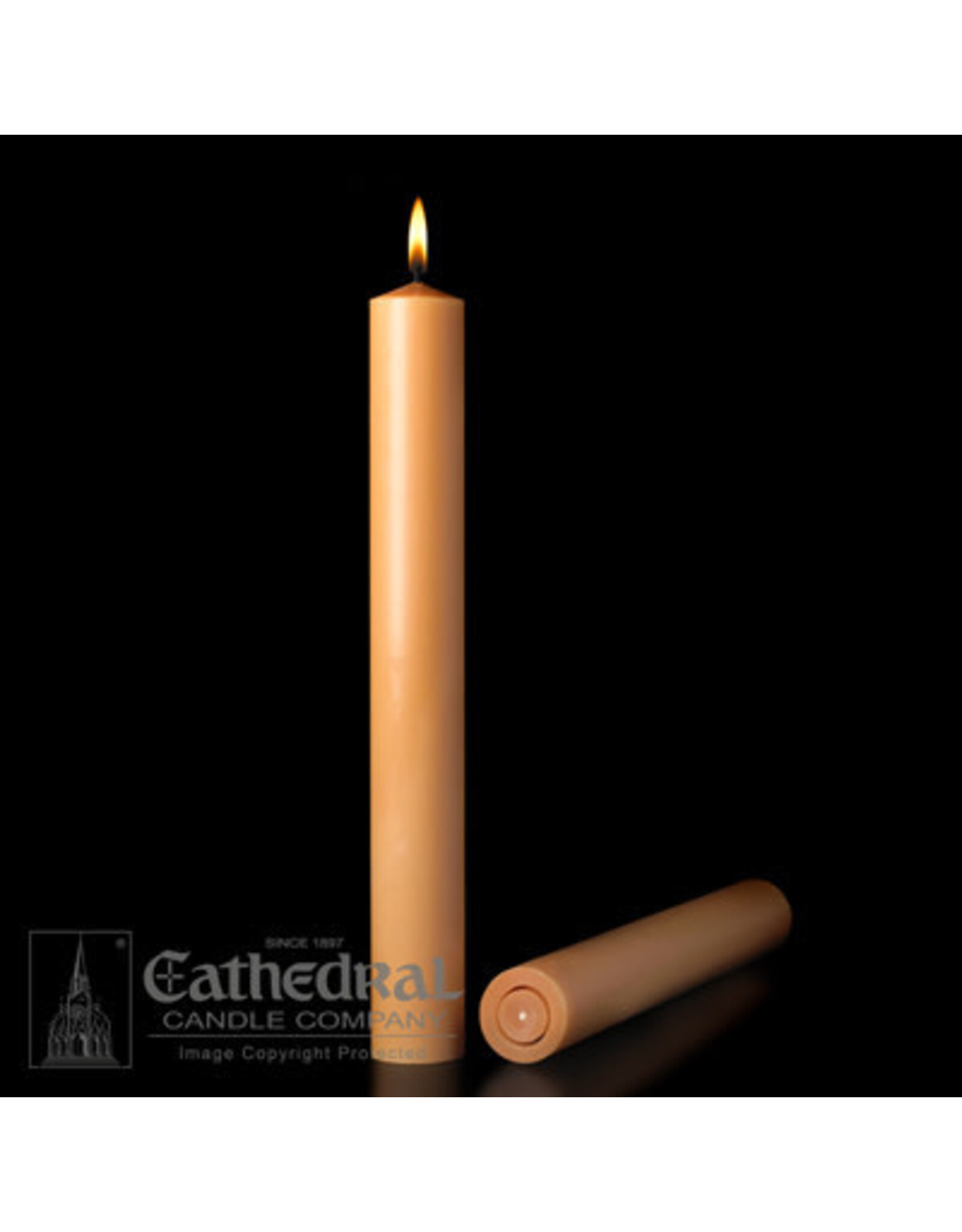 Cathedral Candle Unbleached 51% Beeswax Altar Candles 1.5"x17" APE (12)