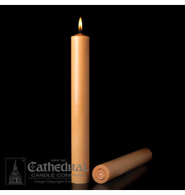 Cathedral Candle Unbleached 51% Beeswax Altar Candles 1.5"x17" APE (12)
