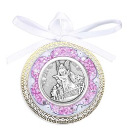 Hirten Crib Medal - Guardian Angel - Pink Shell
