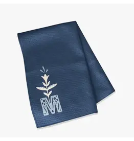 Sock Religious Dish Towel - Marian Monogram, Navy