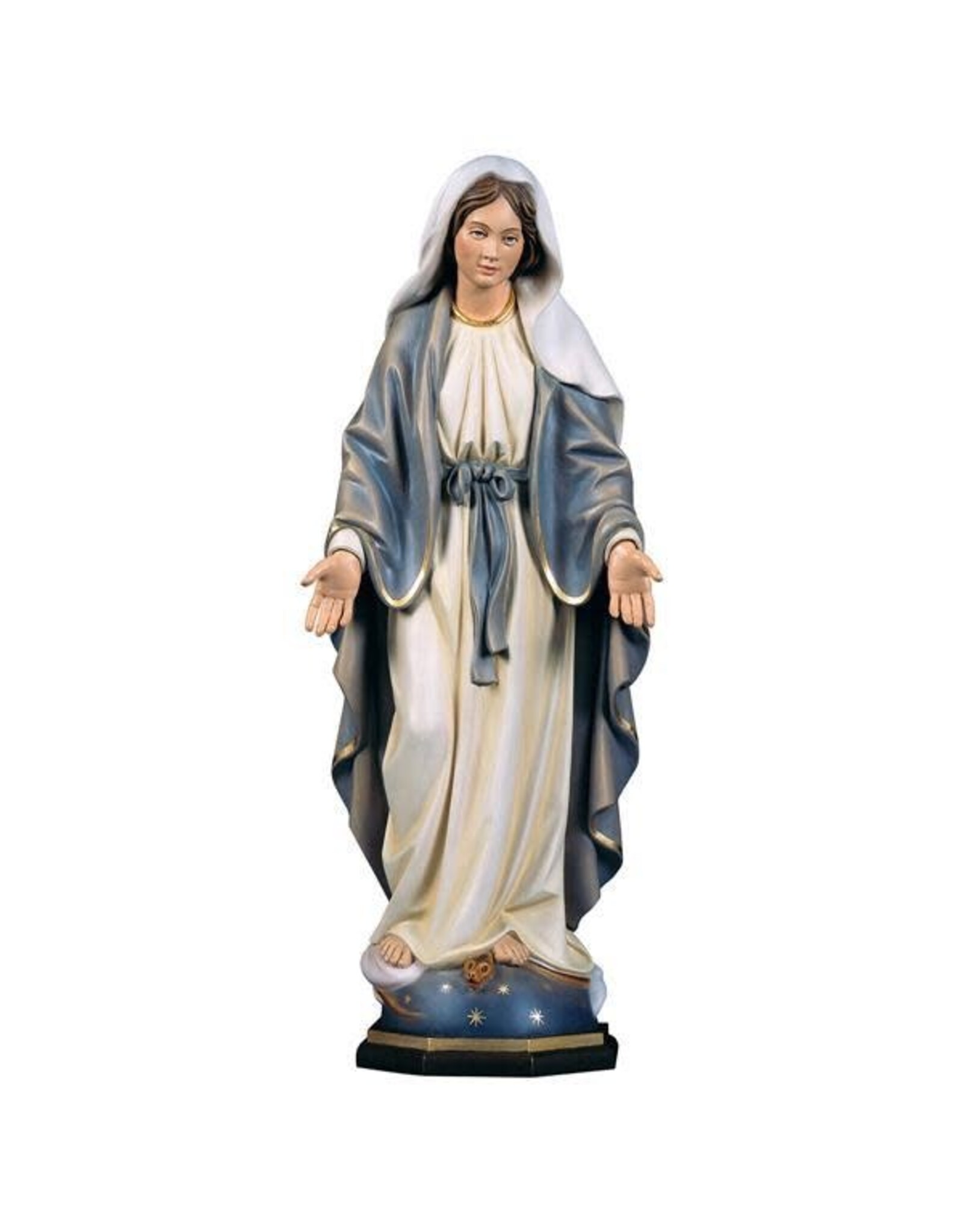 Ulpe Our Lady of Miracles (Grace) Statue - 14" (Hand-Carved Wood, Colored)