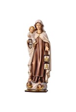 Ulpe Statue - Our Lady of Mount Carmel with Crown, Wood-Carved (19")