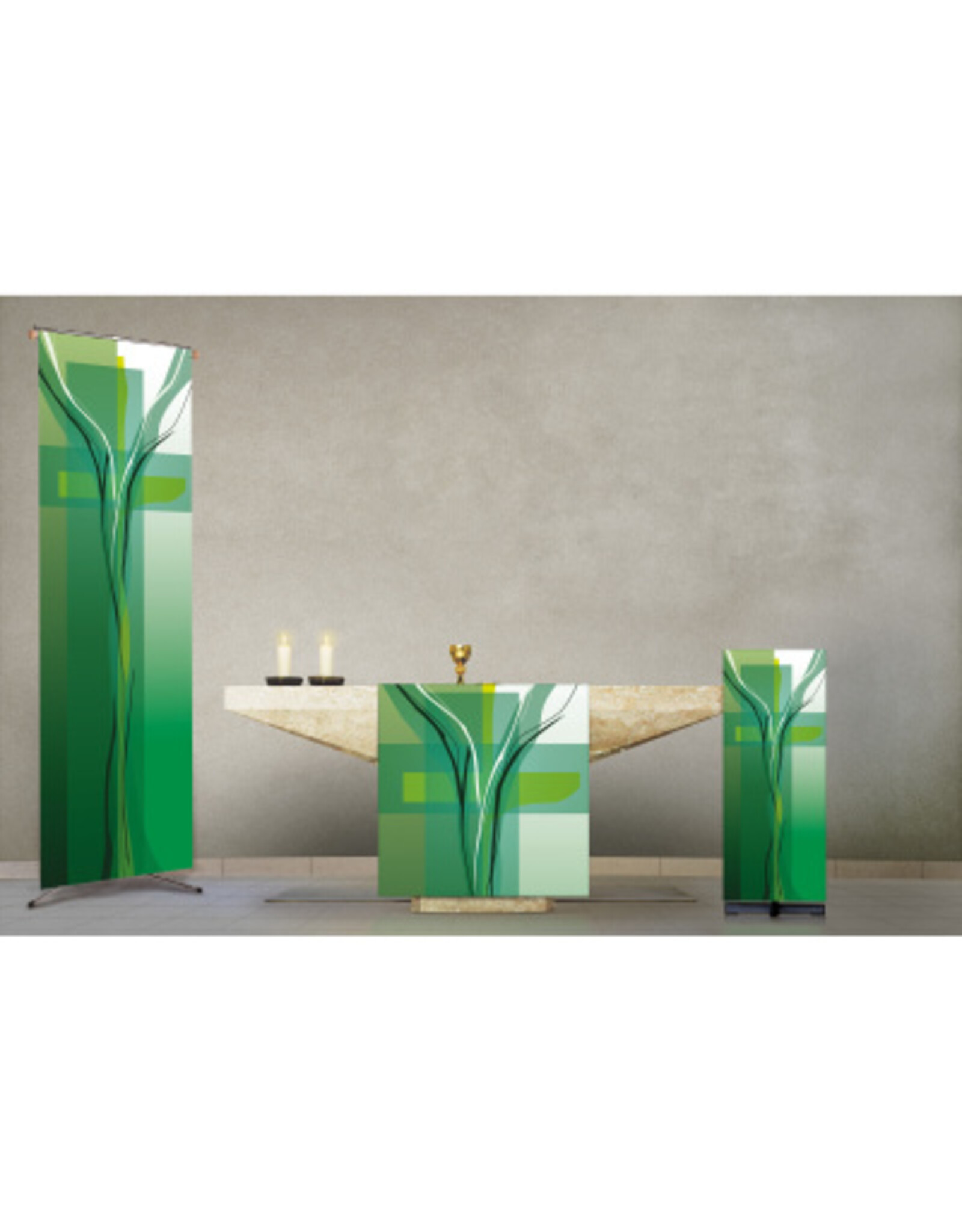 Slabbinck Banner - Green with Cross Motif