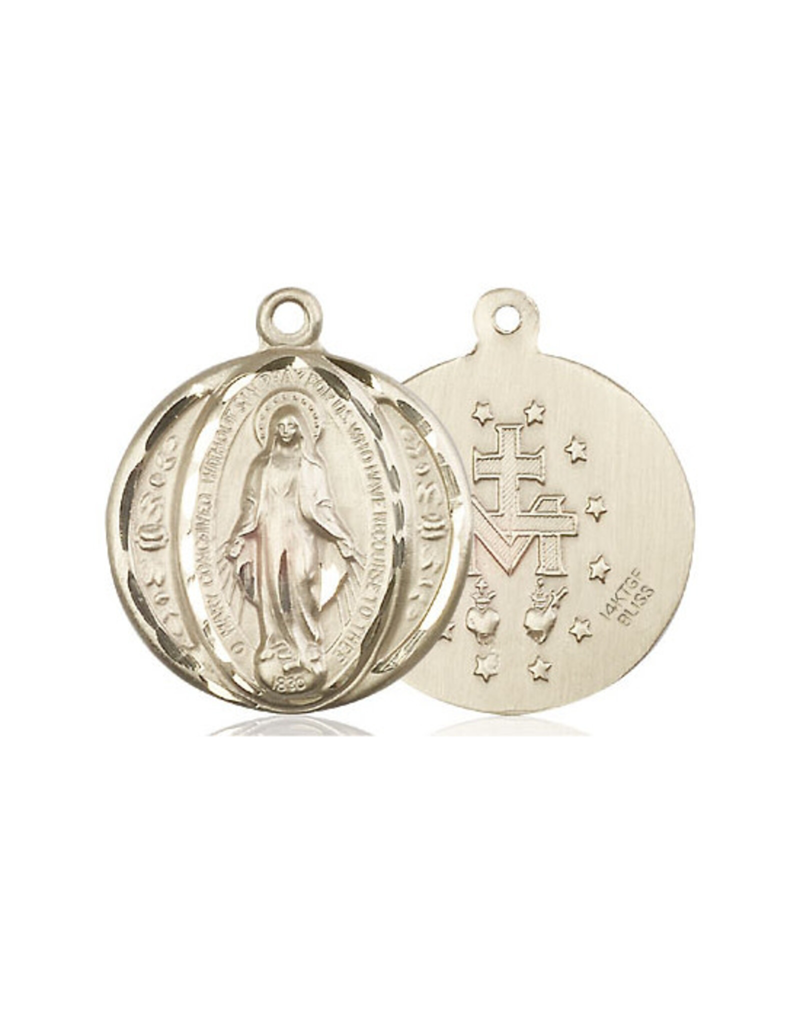 Bliss Miraculous Medal - 14kt Gold Filled, Round (Large 7/8 x 3/4")