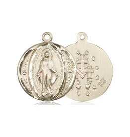 Bliss Miraculous Medal - 14kt Gold Filled, Round (Large 7/8 x 3/4")