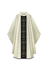 Slabbinck Chasuble, Gothic - Duomo Fabric, Stiff Roll Collar - Ecru (Off-White)