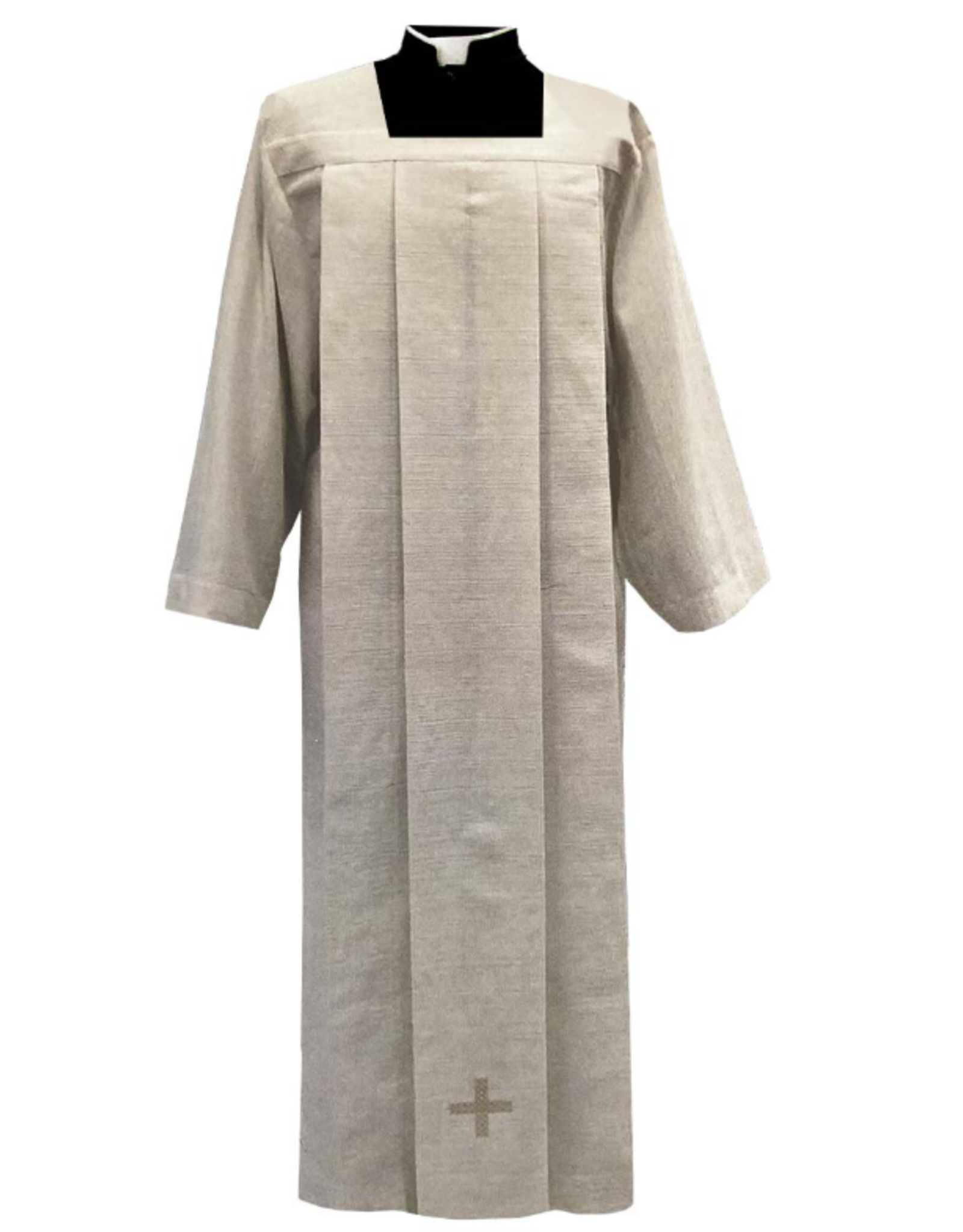 Solivari Alb in Arianna Mixed Wool Fabric with Banding & Embroidered Cross