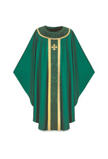 Slabbinck Chasuble - Brugia Fabric with Goya Damask Banding -