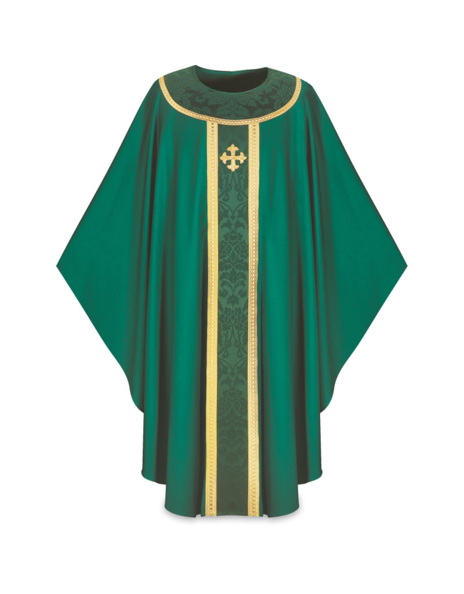 Slabbinck Chasuble - Brugia Fabric with Goya Damask Banding -