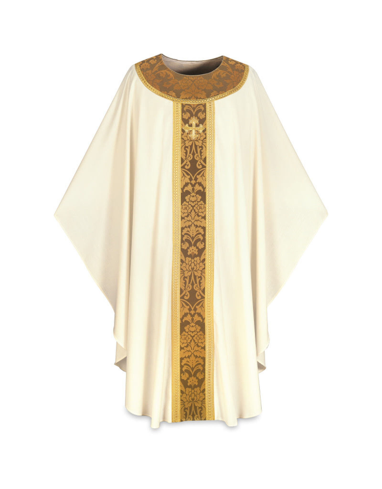 Slabbinck Chasuble - Brugia Fabric with Goya Damask Banding -