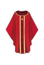 Slabbinck Chasuble - Brugia Fabric with Goya Damask Banding -