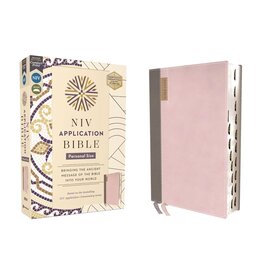 Zondervan NIV Application Bible, Leathersoft, Pink/Gray, Red Letter, Thumb Indexed, Comfort Print