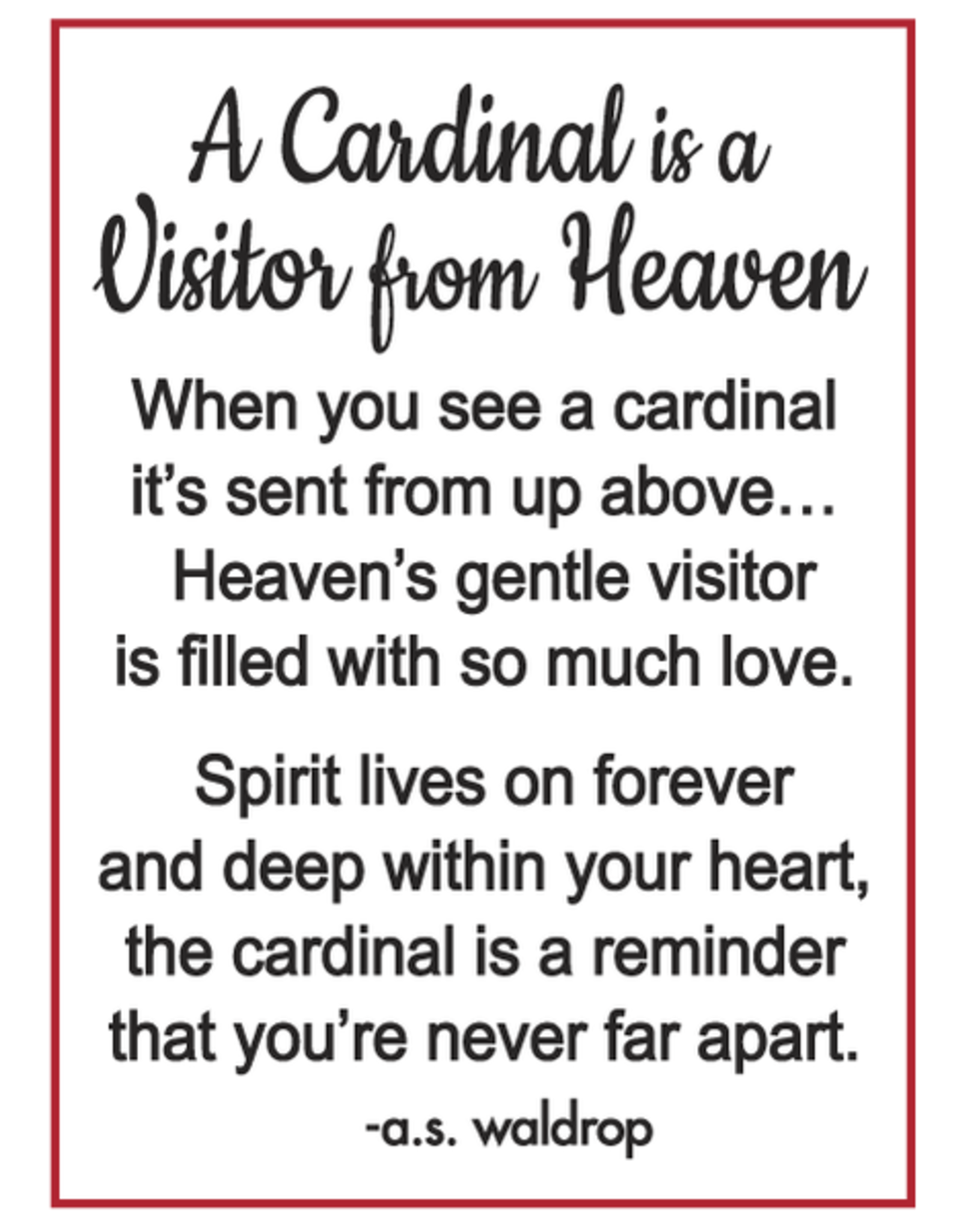 Ganz Cardinal Pocket Token - A Visitor From Heaven