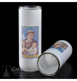 Cathedral Candle 5, 6, 7-Day Glass Globes - St. Anthony (12)