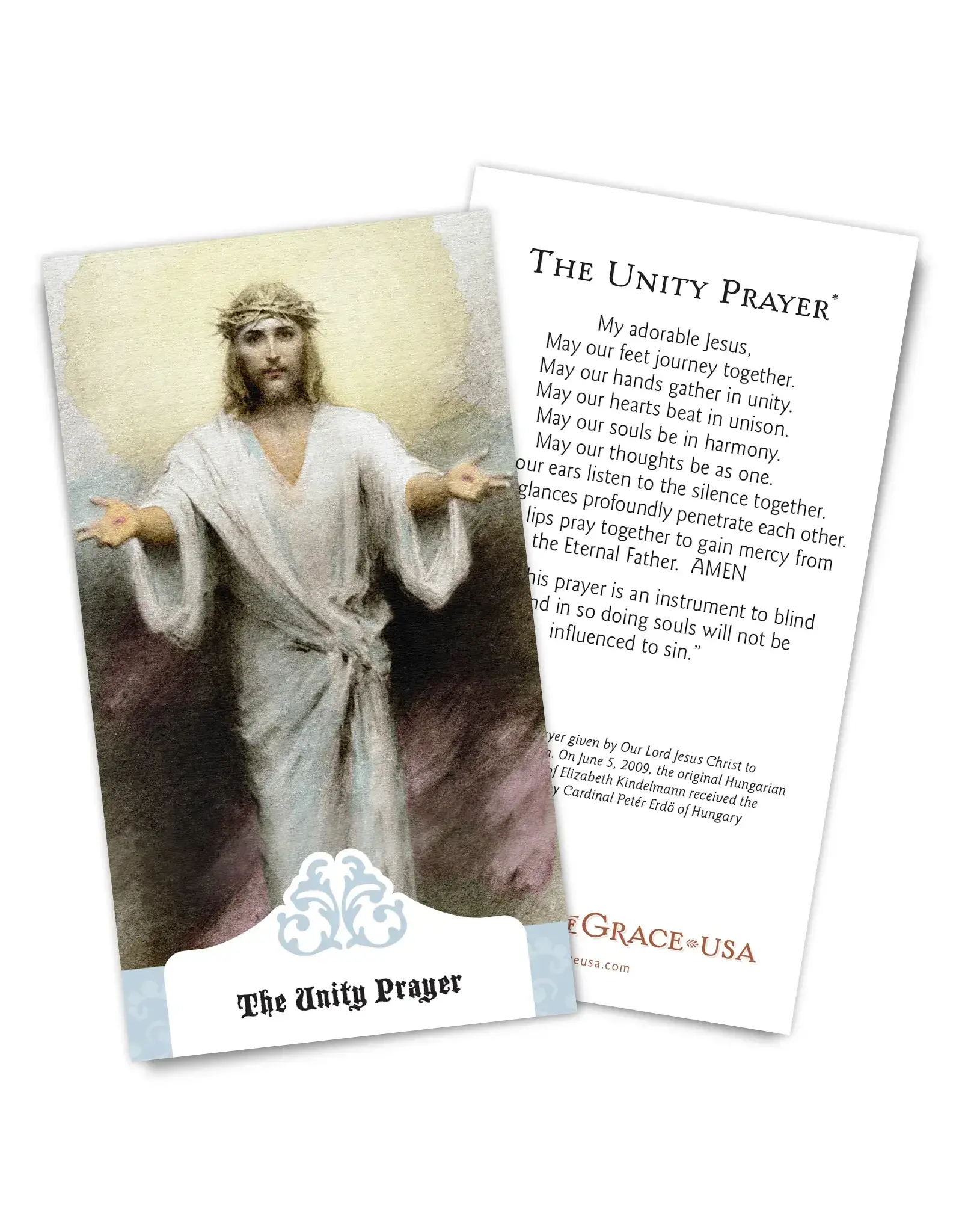 Full of Grace Unity Prayer Holy Card (2.5"x4.5")