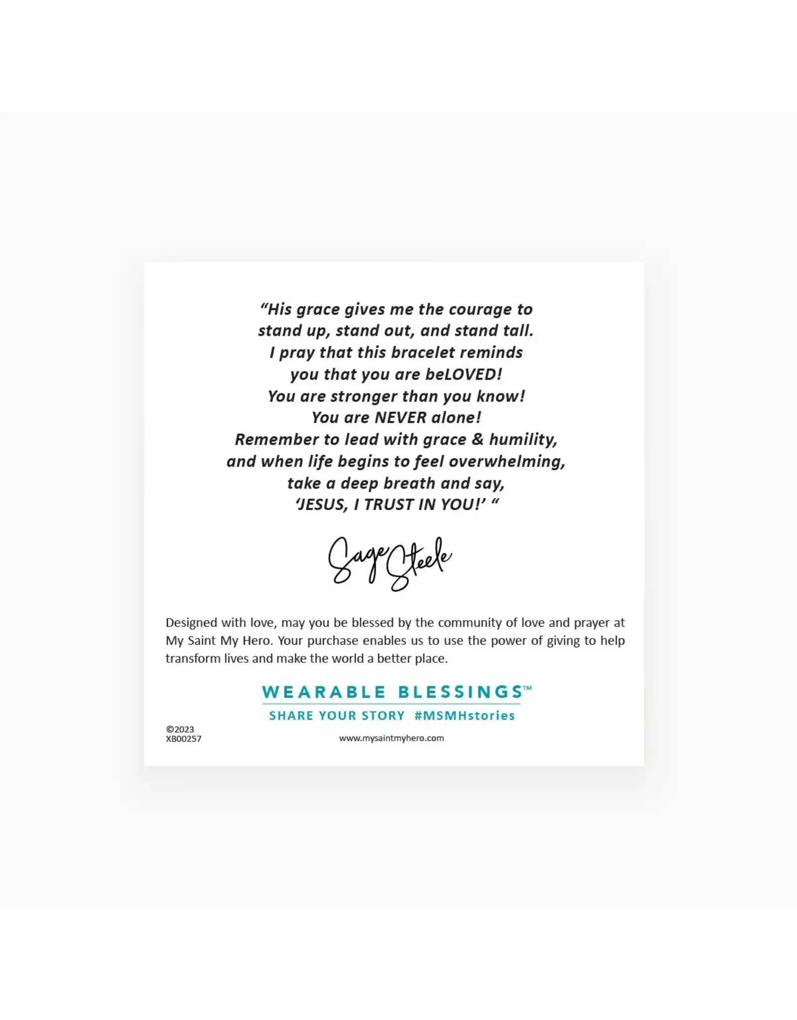 My Saint My Hero Bracelet -  Divine Grace Cross