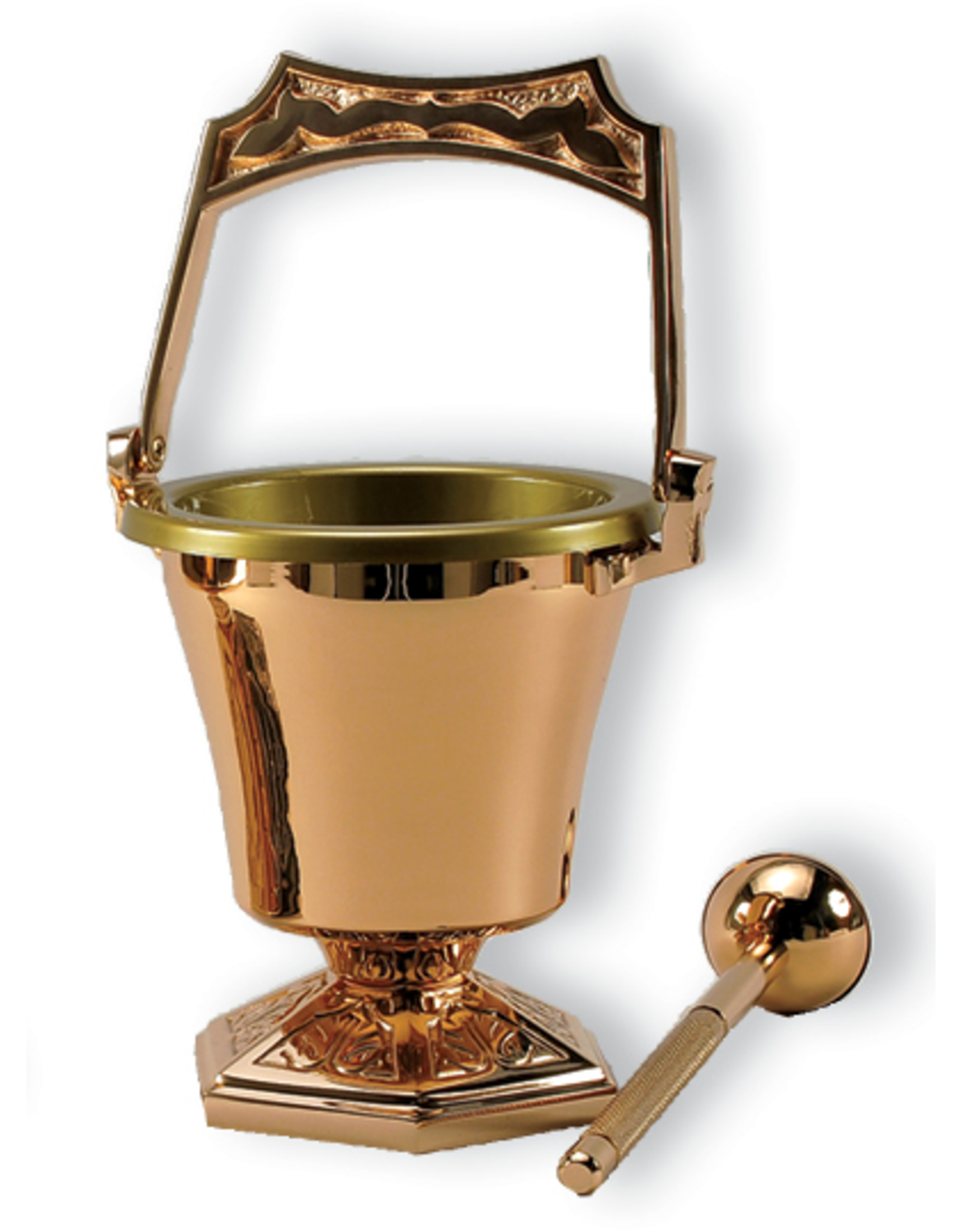Regal Holy Water Pot with Sprinkler, High Polish Finish