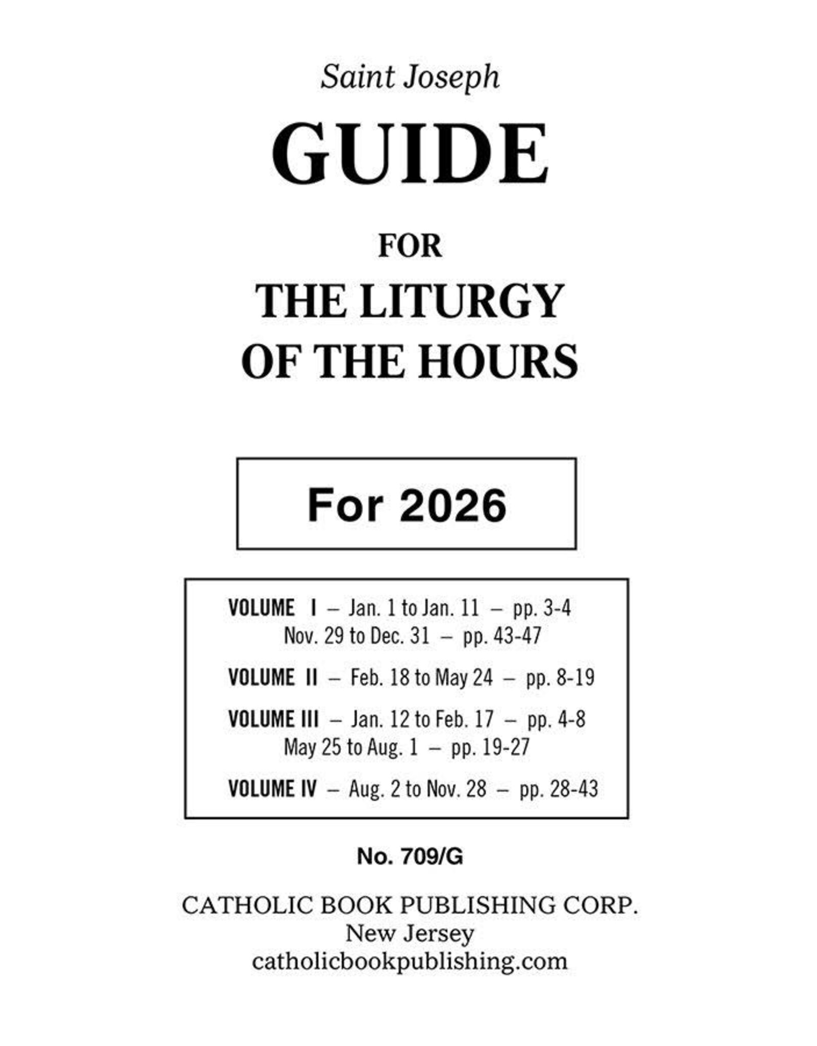 Catholic Book Publishing 2026 Guide for the Large Print Liturgy of the Hours